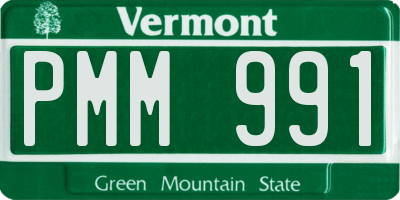 VT license plate PMM991