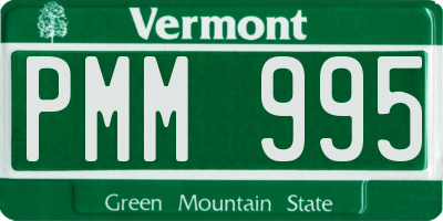 VT license plate PMM995