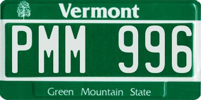 VT license plate PMM996