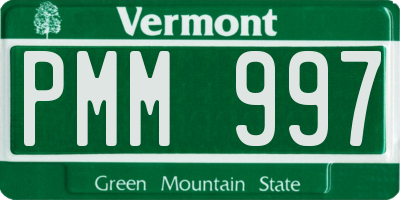 VT license plate PMM997