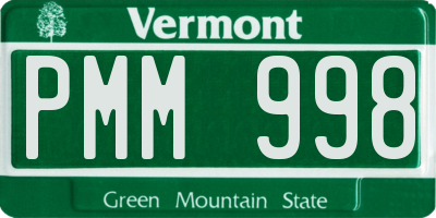 VT license plate PMM998