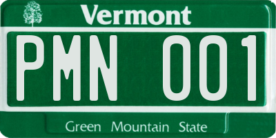 VT license plate PMN001
