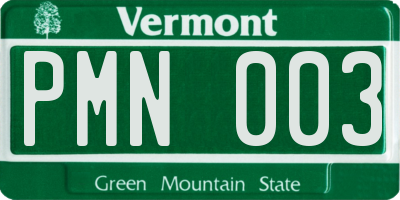 VT license plate PMN003