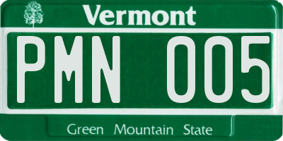 VT license plate PMN005