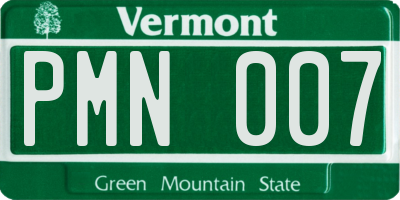 VT license plate PMN007