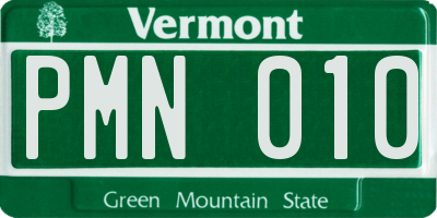 VT license plate PMN010