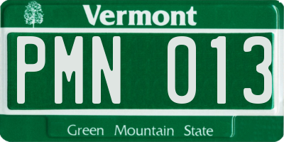 VT license plate PMN013