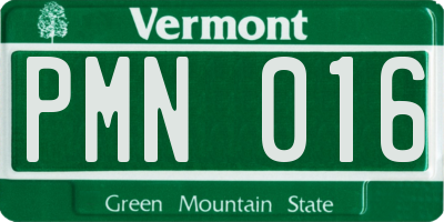 VT license plate PMN016
