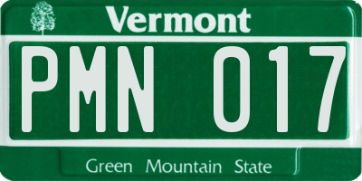 VT license plate PMN017