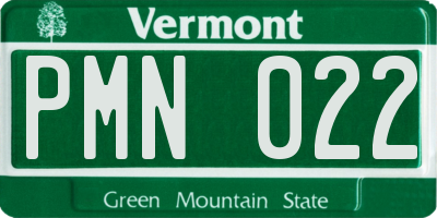 VT license plate PMN022