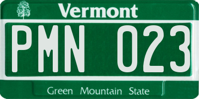 VT license plate PMN023