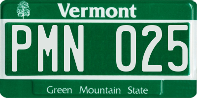 VT license plate PMN025