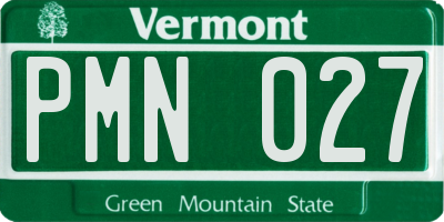 VT license plate PMN027