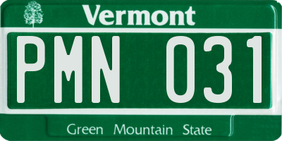 VT license plate PMN031