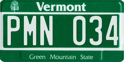 VT license plate PMN034