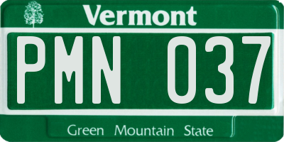 VT license plate PMN037