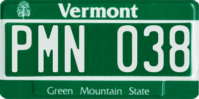 VT license plate PMN038