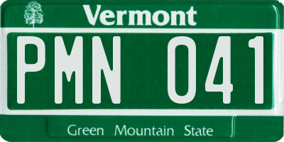 VT license plate PMN041
