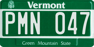 VT license plate PMN047