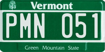 VT license plate PMN051