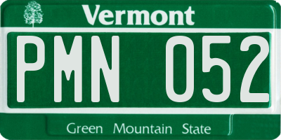 VT license plate PMN052