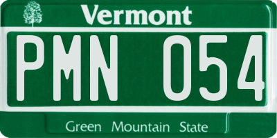 VT license plate PMN054