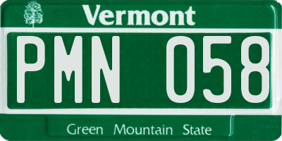 VT license plate PMN058