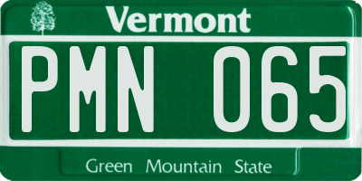 VT license plate PMN065