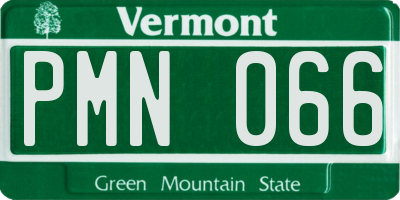 VT license plate PMN066
