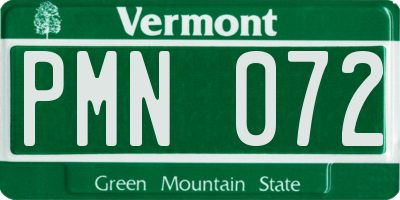 VT license plate PMN072