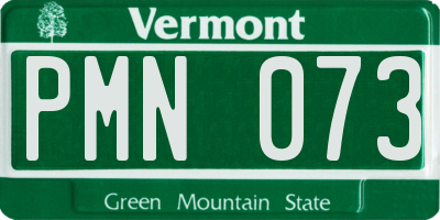 VT license plate PMN073