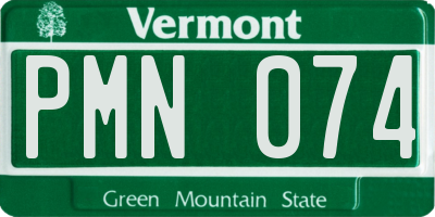 VT license plate PMN074
