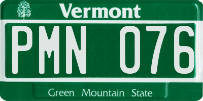 VT license plate PMN076