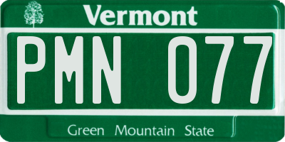 VT license plate PMN077