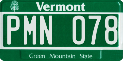 VT license plate PMN078