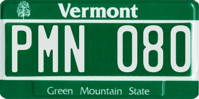 VT license plate PMN080