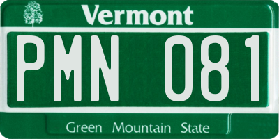 VT license plate PMN081