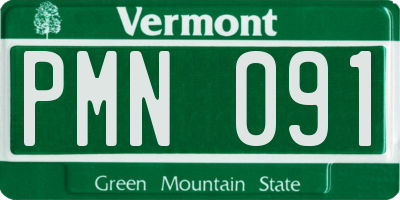 VT license plate PMN091
