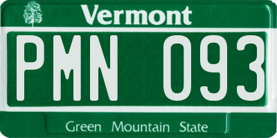 VT license plate PMN093