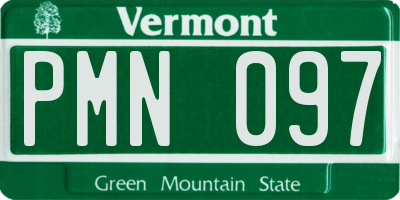 VT license plate PMN097