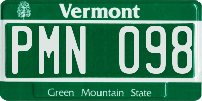 VT license plate PMN098