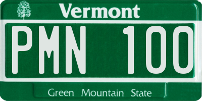 VT license plate PMN100