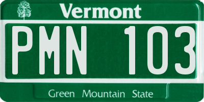 VT license plate PMN103