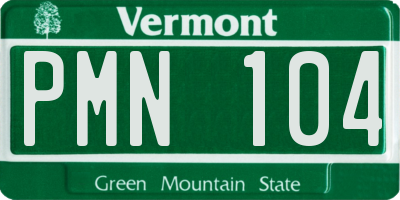 VT license plate PMN104