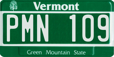 VT license plate PMN109