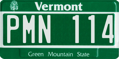 VT license plate PMN114