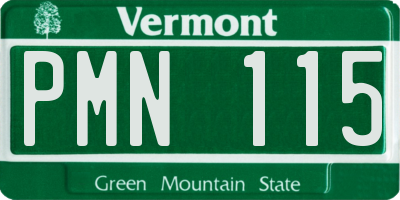 VT license plate PMN115