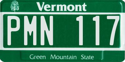 VT license plate PMN117