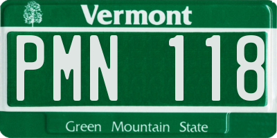 VT license plate PMN118