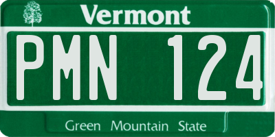 VT license plate PMN124